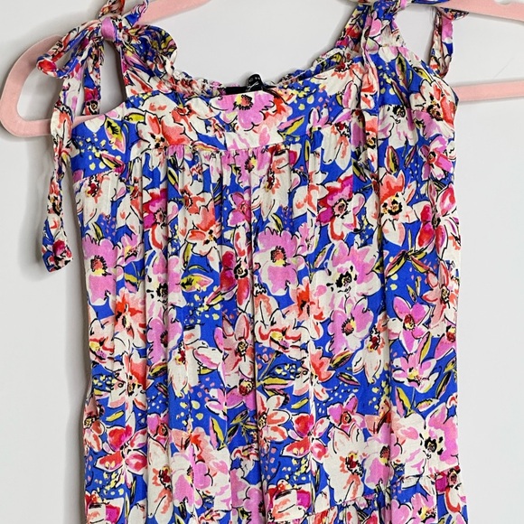 Frnch  Paris Floral Maxi Dress with Tie Straps - Picture 3 of 5